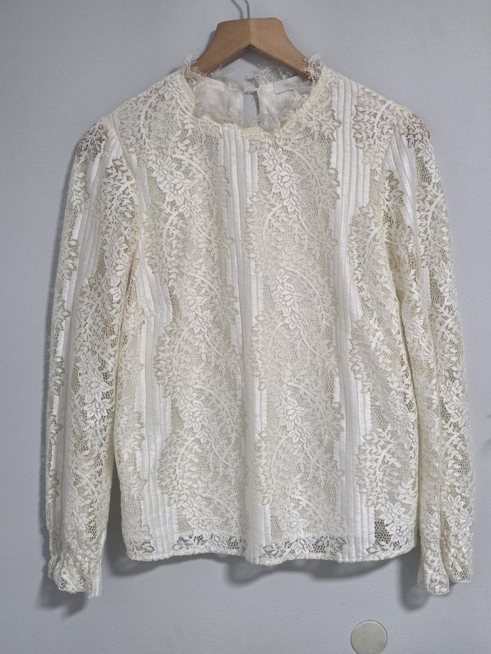 Rare Found Anthropologie Eri + Ali Victorian Mock Neck Lace Blouse